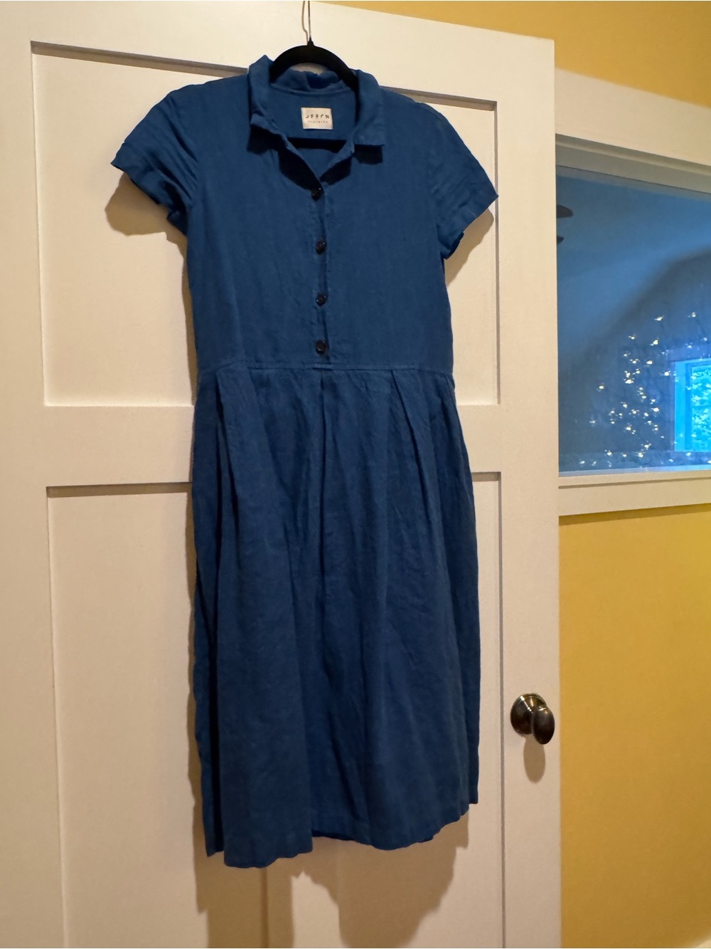OffOn LINEN PLEATED SKIRT SHIRT DRESS